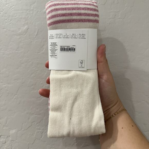 NWT Crewcuts Rainbow Pink Stripe Tights - Picture 2 of 5